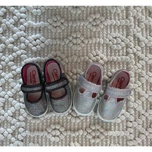 Two Pairs Cienta Kids Baby Sparkle Strap Mary Jane Shoes Size EU 21 US 5